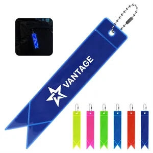 PVC Safety Reflector Pendant Keychain W/ Bead Chain