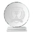 Round Edge Crystal Glass Awards With Base | https://www.bestnamebadges.com