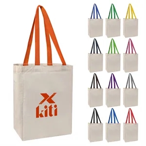 5Oz Cotton Canvas Grocery Tote Bag W/ Gusset