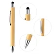 2 In 1 Bamboo Retractable Ballpoint Pen W/Touch Stylus Tip | https://www.bestnamebadges.com
