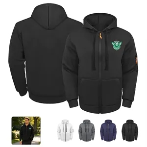 Sublimation Men's Full Zip Fleece Hooded Sweatshirt