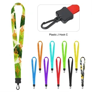 3/4" Full Color Custom Lanyard W/Swivel Plastic J Hook