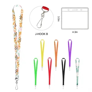 3/4" Dye Sublimated Custom Lanyard W/ Clear PVC Badge Holder