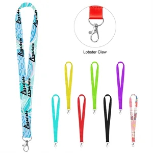 1" Full Color Dye Sublimated Polyester Lanyard For ID Badge