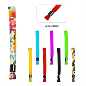 0.6" Dye Sublimated Event Wristband W/ Locking Bead