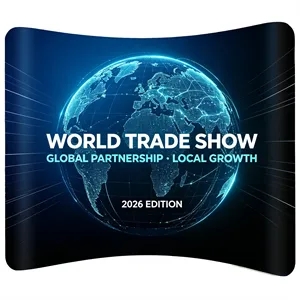 10'x10' Full Color Curved Pop Up Fabric Trade Show Display