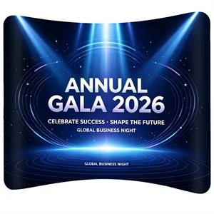 8'x8' Full Color Curved Fabric Trade Show Backdrop Display