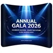 8'x8' Full Color Curved Fabric Trade Show Backdrop Display | https://www.bestnamebadges.com