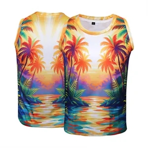 Dye Sublimation Men's Sleeveless Workout Tank Top Shirt