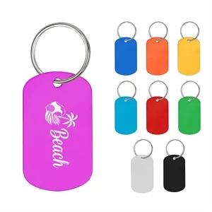 Aluminum Laser Engraved Dog Tag Keychain