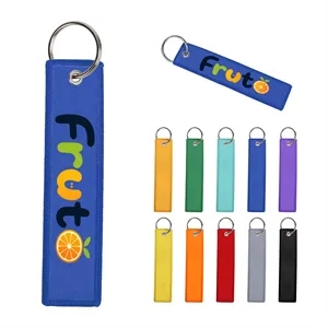 Sublimated Woven Luggage Tag With Key Ring