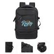 Carry On PU Leather Travel Laptop Backpack W/ Charging Port | https://www.bestnamebadges.com
