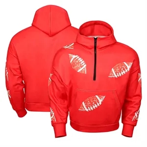 Women's Casual Half Zip Hooded Pullover Sweatshirt