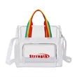 PVC Clear Stadium Tote Bag W/Rainbow Handle & Shoulder Strap | https://www.bestnamebadges.com