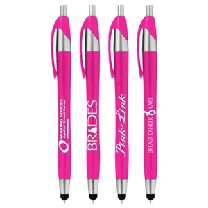 Breast Cancer Awareness Pink Ballpoint Stylus Click Pen