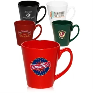 12 oz. Glossy Ceramic Latte Custom Coffee Mug