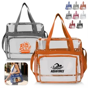 PVC Clear Stadium Tote Bag W/ Handle & Shoulder Strap