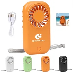 Portable Mini Rechargeable Handheld Fan W/ Lanyard