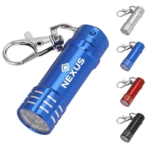 3 LED Mini Keychain Flashlight W/ Swivel Lobster Clasp