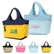 Two Tone Small Shopping Tote Bag W/ Zipper Closure | https://www.bestnamebadges.com