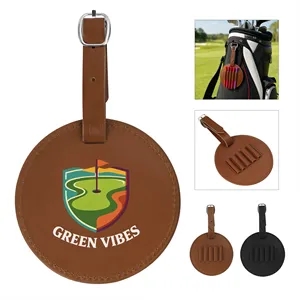 PU Leather Golf Tee Holder W/ Adjustable Strap