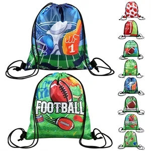 Full Color Polyester Sports Drawstring Backpack