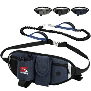 Oxford Bungee Hands Free Dog Leash Waist Bag