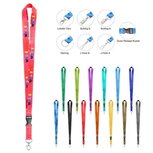 3/4" Polyester ID Badge Lanyard W/Quick Release Buckle