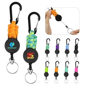 High Density Retractable Badge Reel W/ Carabiner & Keyring