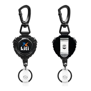 Steel Cord Retractable Badge Reel W/ Back Clip