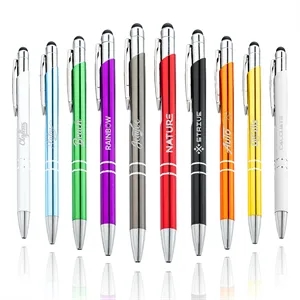2 in 1 Retractable Metal Ballpoint Pen W/ Stylus Tip