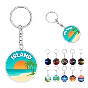 1.8" Full Color Custom Round Clear Acrylic Keychain Tag