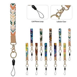 1" Dye Sublimation Full Color Wristlet Keychain Holder
