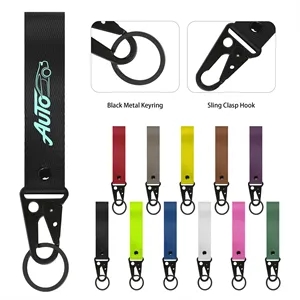 1" Motorcycle Wrist Keychain W/ Black Eagle Mouth Buckle