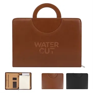 PU Leather Business Portfolio Binder W/ Zipper