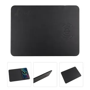 2 In 1 PU Leather Mouse Pad W/ 15W Wireless Charger