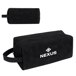 PU Leather Travel Toiletyr Bag Cosmetic Pouch W/ Handle