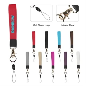 1" Polyester Wrist Lanyard Keychain W/ Phone String