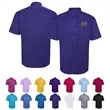 Solid Color Unisex Short Sleeve Button Down Shirt | https://www.bestnamebadges.com