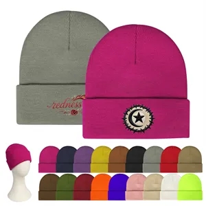 Acrylic Casual Classic Cuffed Knit Beanie