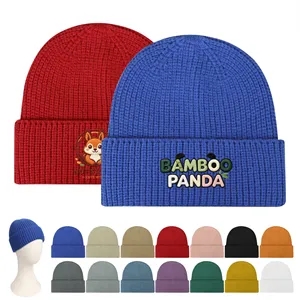 Classic Acrylic Cuffed Knitted Beanie Winter Hat