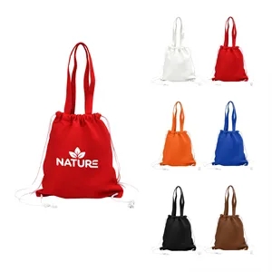 2 In 1 Canvas Tote Bag Drawstring Backpack