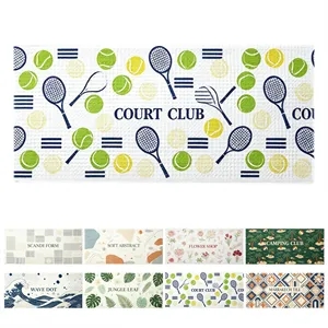 Sublimated Lightweight Waffle Microfiber Beach Towel 30"x60"