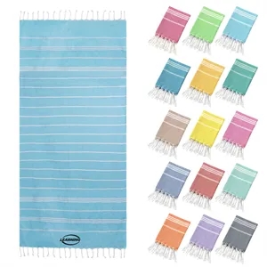 Embroidered Turkish Beach Towel W/ Tassel 36"x72"
