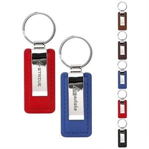 PU Leather Keychain Key Fob W/ Metal Ring
