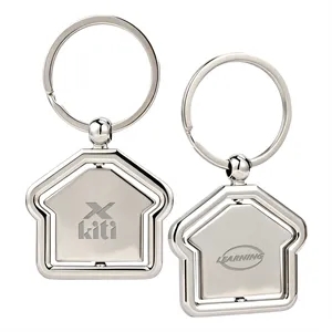 House Shaped Spinning Metal Keychain