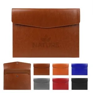 A4 Leather Envelope File Folder Pouch W/ Magnetic Snap