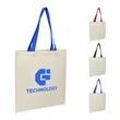 Reusable 12Oz Canvas Tote Bag W/ Colorful Handle | https://www.bestnamebadges.com