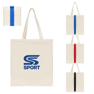 Foldable 12Oz Canvas Shopping Tote Bag W/ Fixed Strap