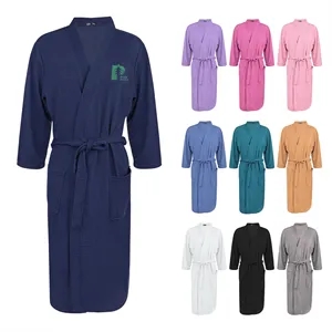 Unisex Waffle Spa Bathrobe W/ 2 Pockets & Belt